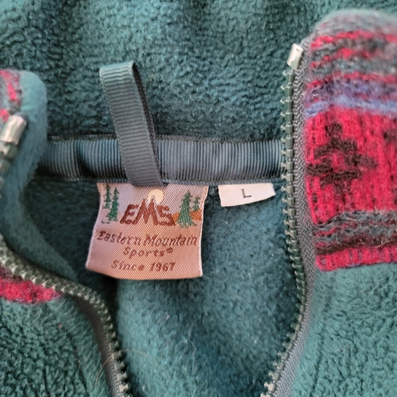 Vintage EMS Eastern Mountain Sports Green  Pullover 1/2 Zip Fleece size L - Picture 8 of 14